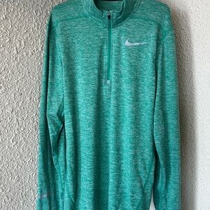 Nike Green Heathered Quarter-Zip Pullover